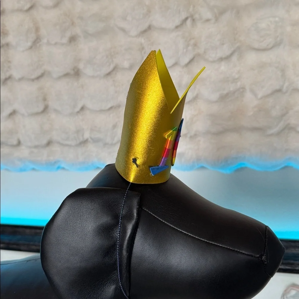 HANDCRAFTED Pet  Gold Birthday Crown this says 10 this was a mock up